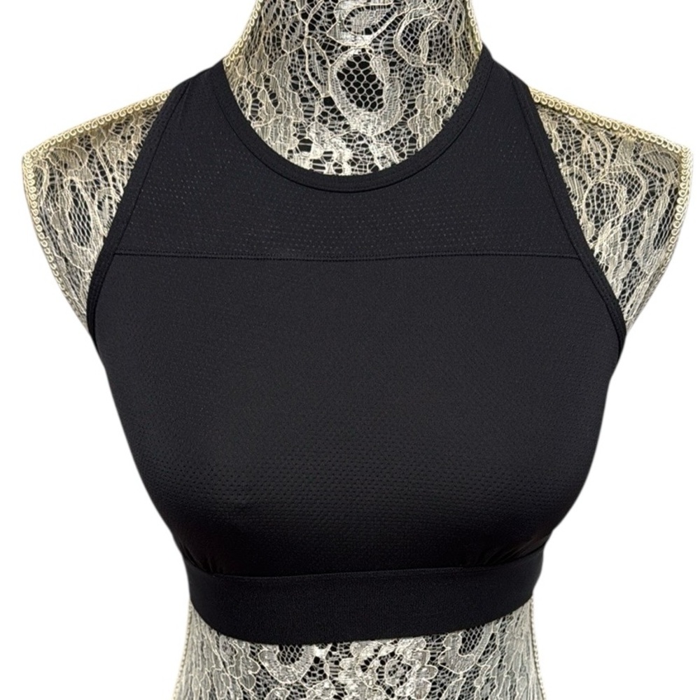Maurices Medium Black Racerback Sports Bra Strappy Athletic Activewear